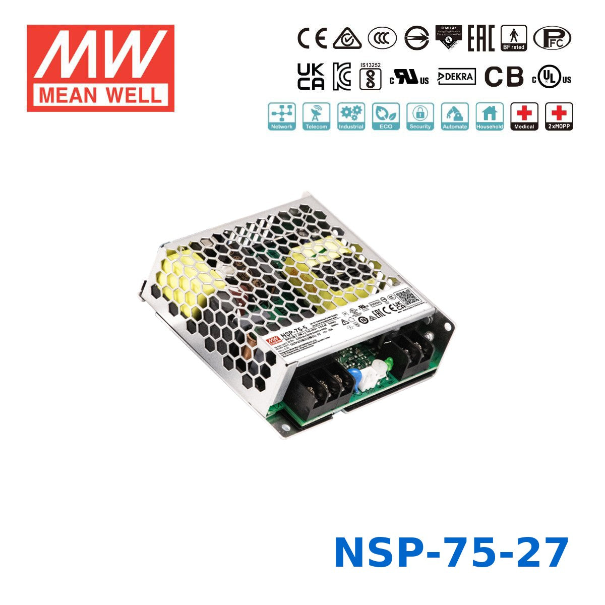 Mean Well 75.6W High Reliable Multi-Industries Power Supply 27V 2.8A