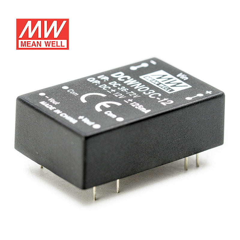 Mean Well DCWN03C-12 DC-DC Converter - 3W 36~72V DC in 12V out 125mA