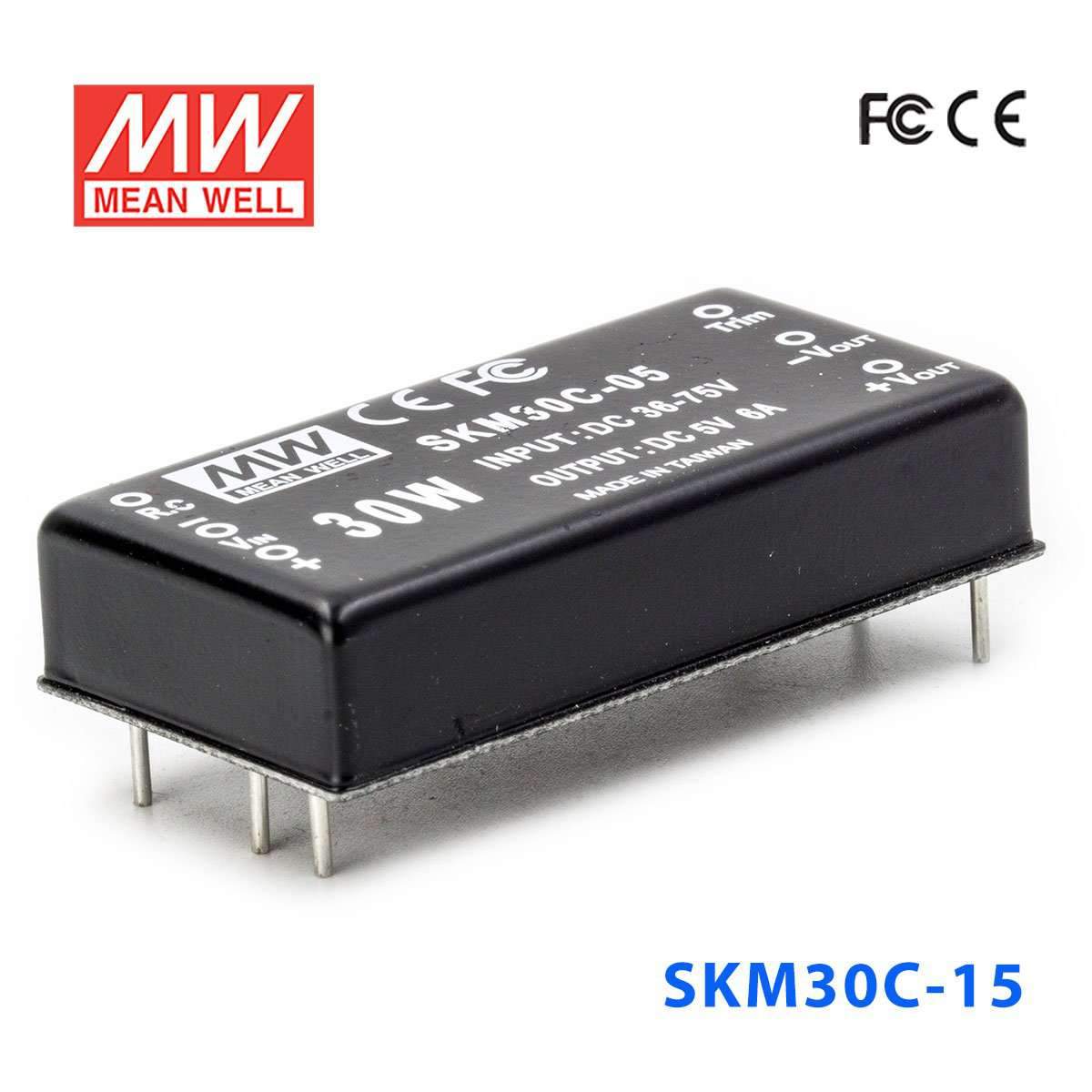 Mean Well SKM30C-15 DC-DC Converter - 30W - 36~75V in 15V out 2A