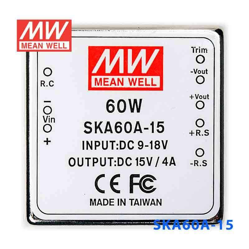 Mean Well SKA60A-15 DC-DC Converter - 60W - 9~18V in 15V out 4A - PHOTO 2