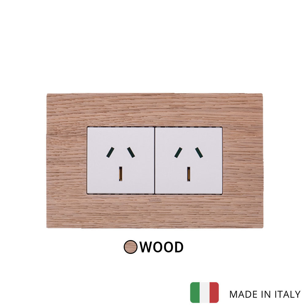 Vimar Eikon Wood 2 Socket - Oak - 15A - PHOTO 3