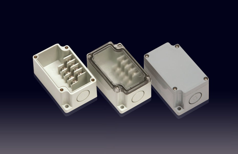 Boxco Terminal Box 4-pole 50x82x43mm, IP67, IK08, ABS, Grey Cover