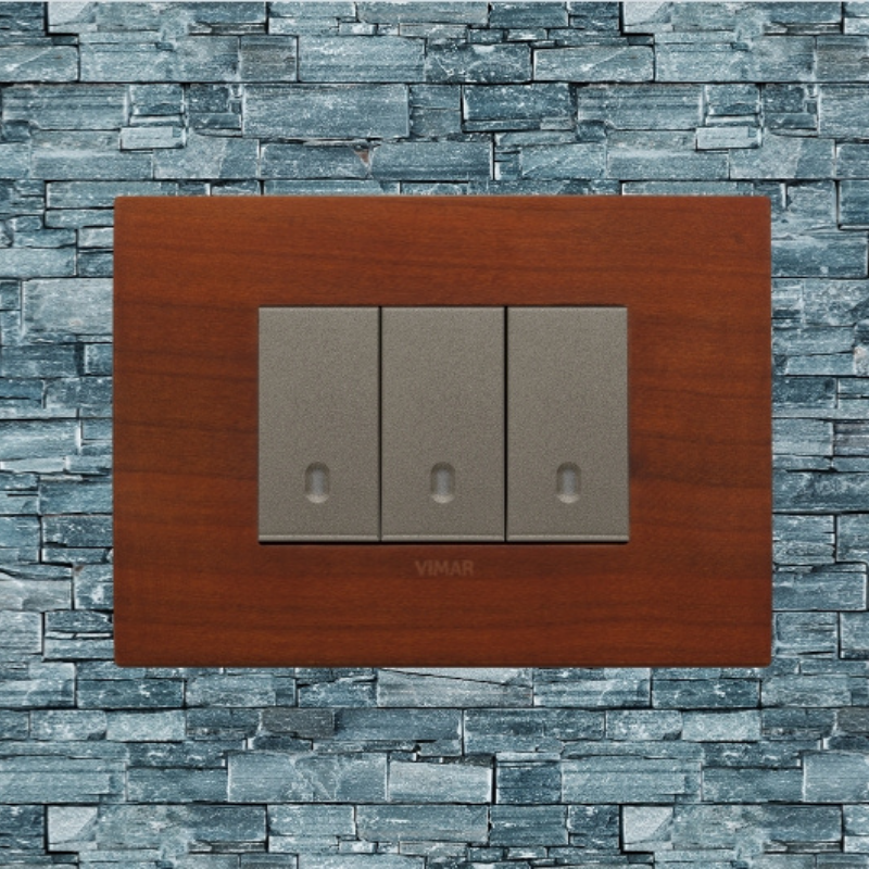 Vimar Arke Wood 3 Gang switch - Cherry Wood - 16A - PHOTO 5