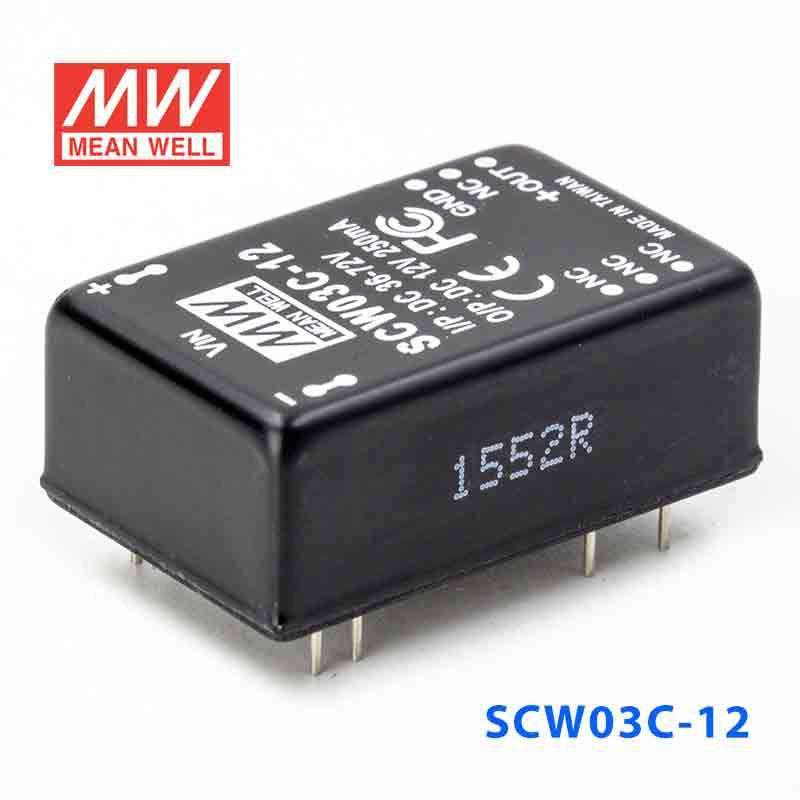 Mean Well SCW03C-12 DC-DC Converter - 3W 36~72V DC in 12V out - PHOTO 1