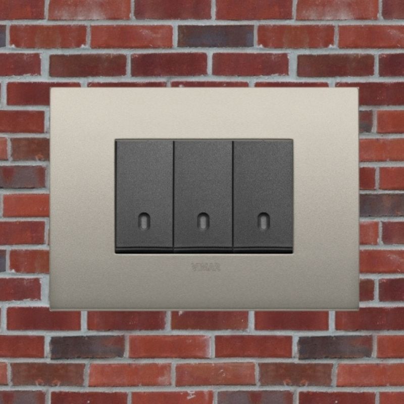 Vimar Arke Metal 3 Gang switch - Matt Champagne - 16A - PHOTO 10