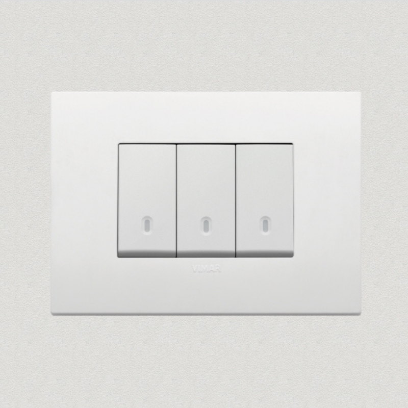 Vimar Arke Plastic 3 Gang switch - White - 16A - PHOTO 2
