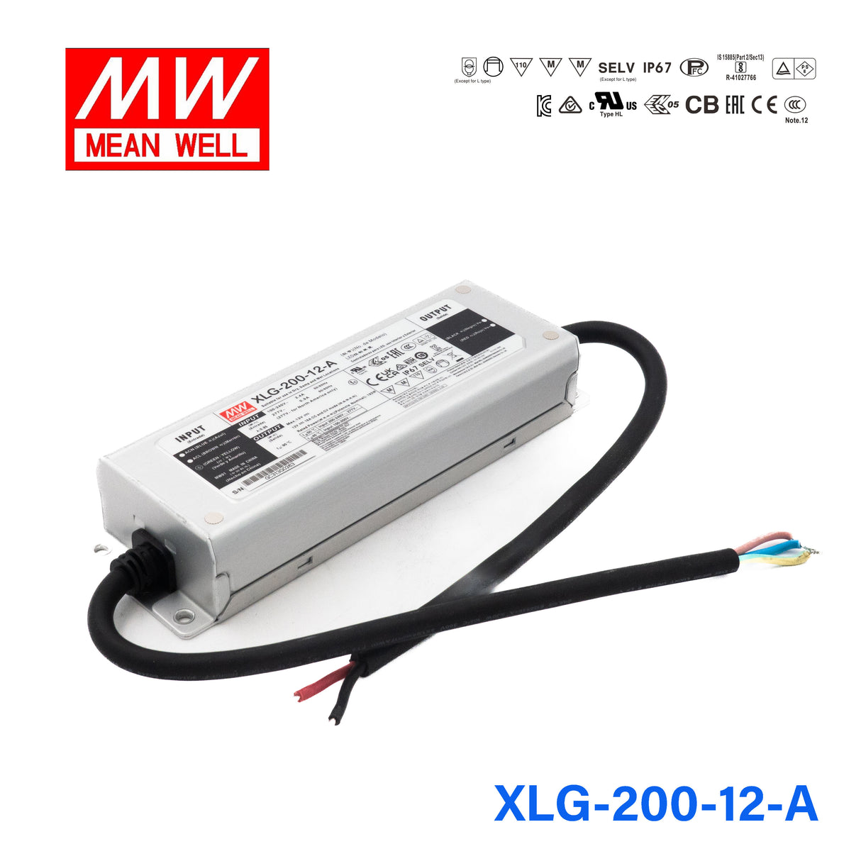 Mean Well XLG-200-12-A Power Supply 192W 12V - Adjustable 16A