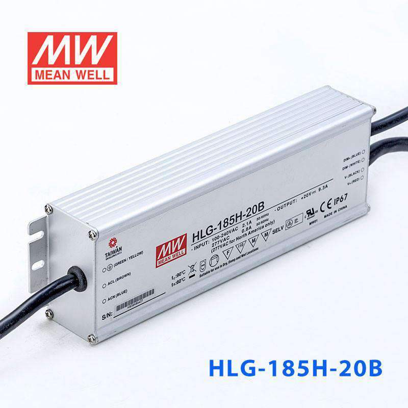 Mean Well HLG-185H-20B Power Supply 185W 20V- Dimmable 9.3A - PHOTO 1