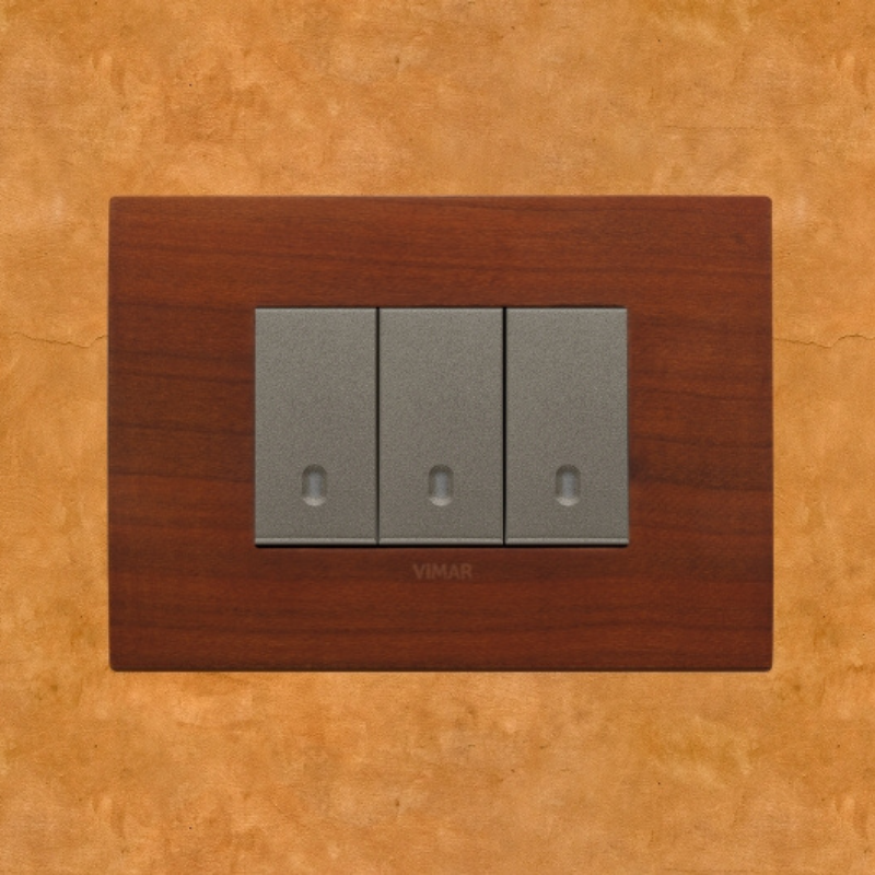 Vimar Arke Wood 3 Gang switch - Cherry Wood - 16A - PHOTO 8