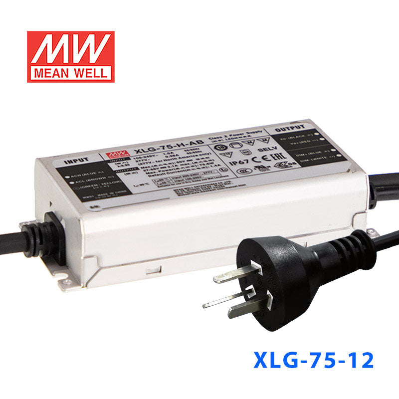 Mean Well S-XLG-75-12-A Power Supply 75W 12V with AU/NZ plug