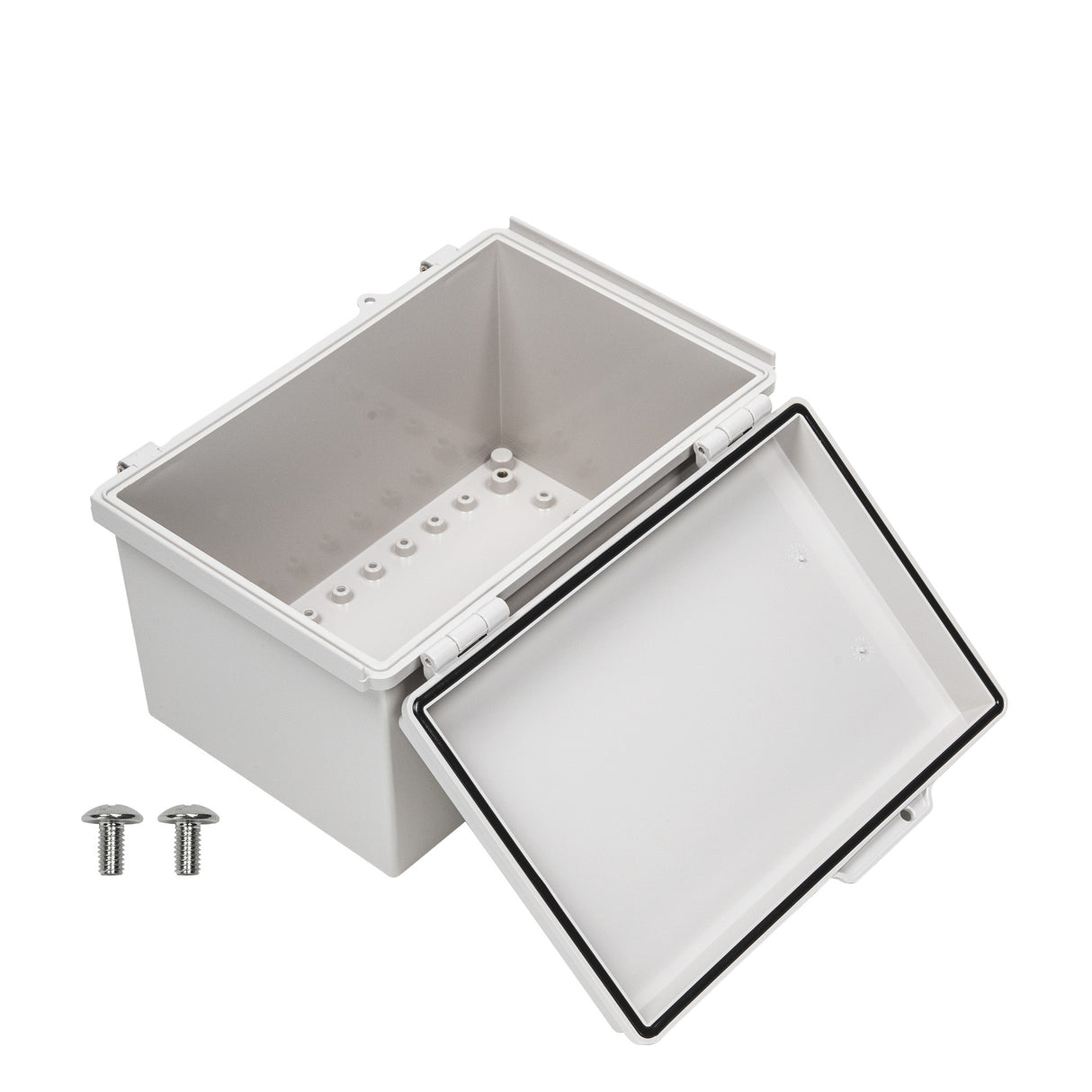 Boxco P-Series 200x300x180mm Plastic Enclosure, IP67, IK08, ABS, Grey Cover, Molded Hinge and Latch Type - PHOTO 3