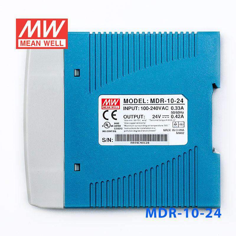 Mean Well MDR-10-24 Single Output Industrial Power Supply 10W 24V 0.42A - DIN Rail - PHOTO 1