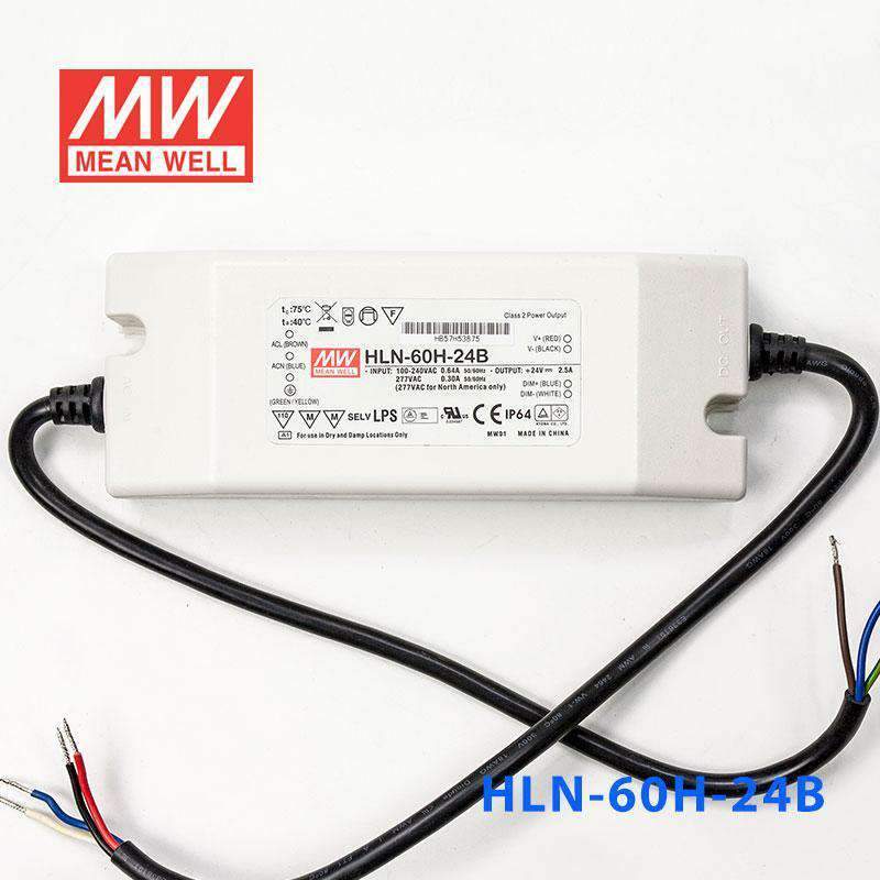 Mean Well HLN-60H-24B Power Supply 60W 24V - IP64, Dimmable 2.5A - PHOTO 2