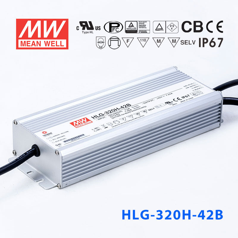 Mean Well HLG-320H-42AB Power Supply 320W 42V - Adjustable and Dimmable 7.65A