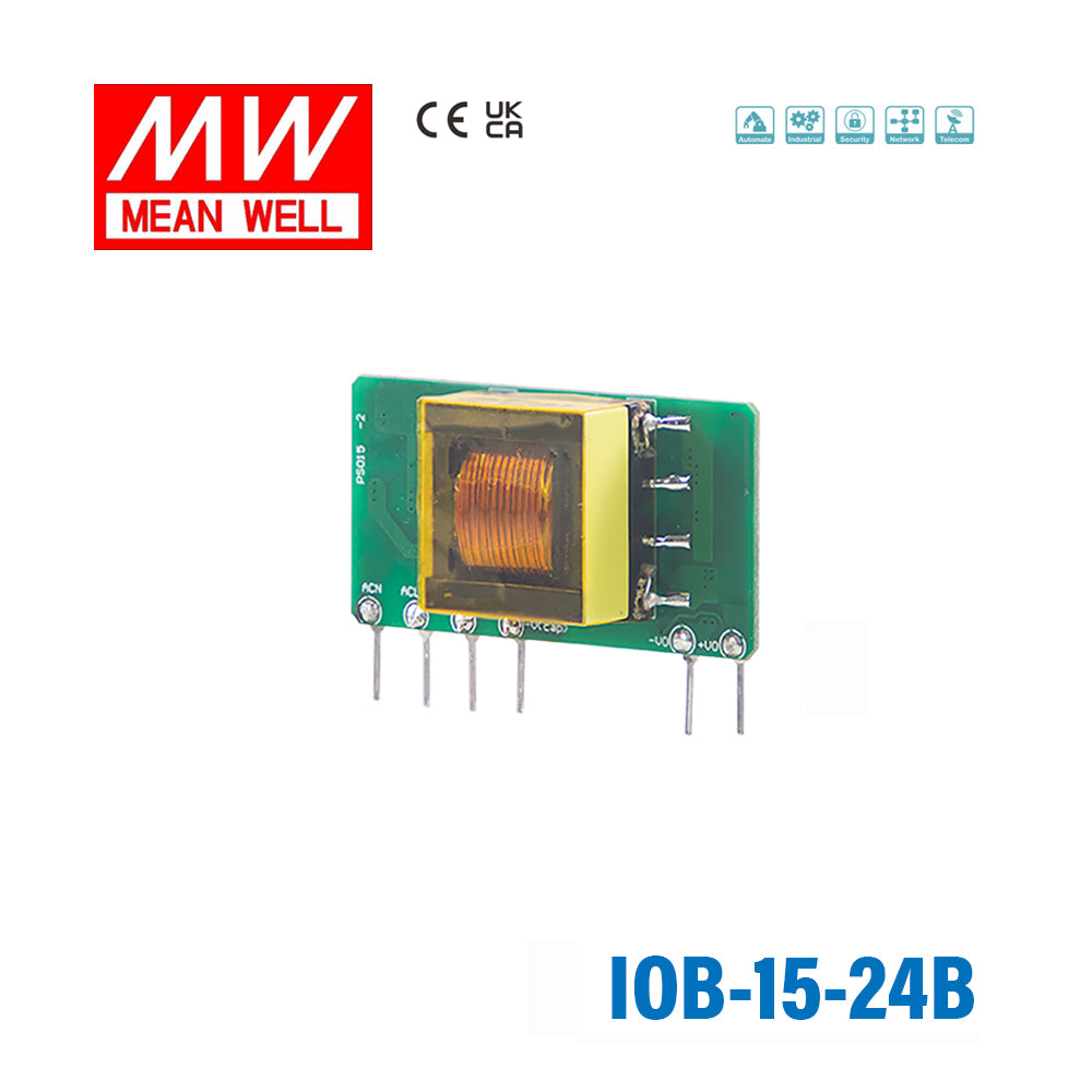 Mean Well IOB-15-24B AC-DC On Board Type Power Module 15W 24V, Horizontal 625mA