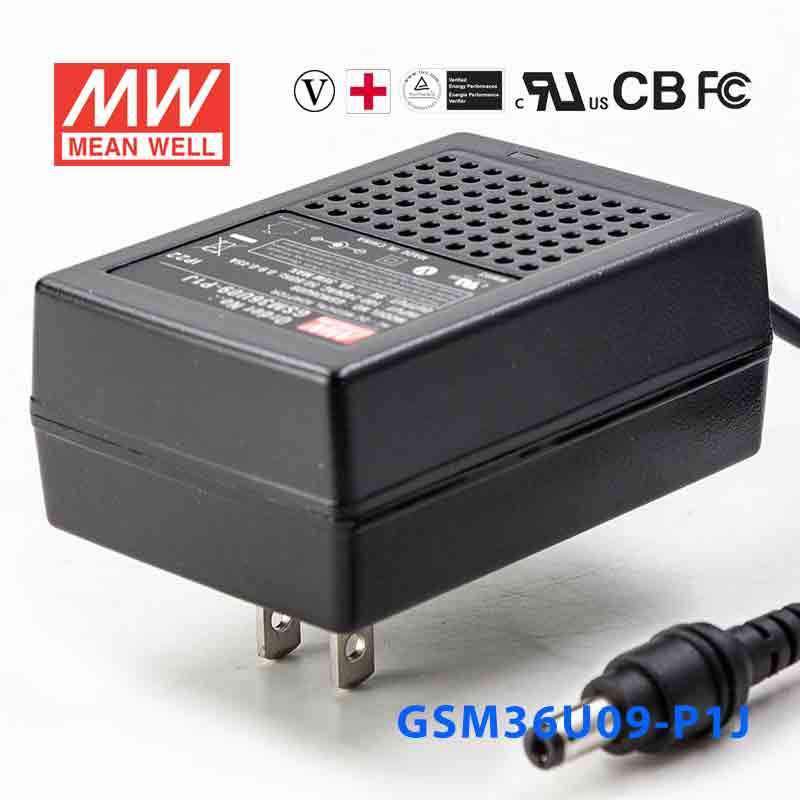 Mean Well GSM36U09-P1J Power Supply 36W 9V 4A