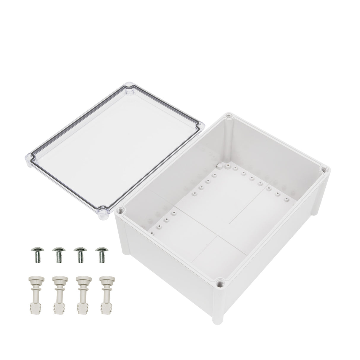 Boxco S-Series 380x560x180mm Plastic Enclosure, IP67, IK08, ABS, Transparent Cover, Screw Type - PHOTO 1