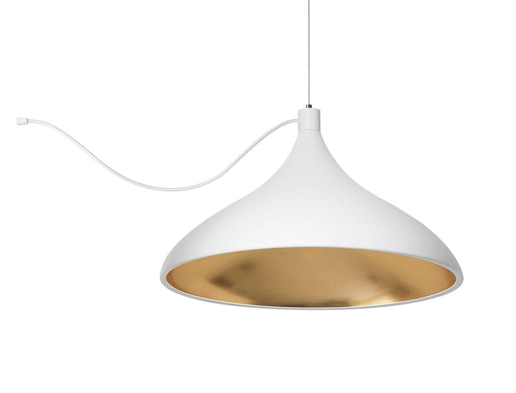 Pablo Pendant Swell XL String Single Wide White / Brass