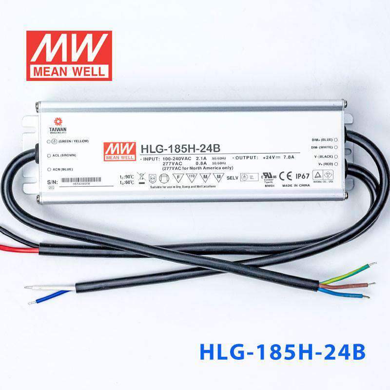 Mean Well HLG-185H-24B Power Supply 185W 24V- Dimmable 7.8A - PHOTO 2