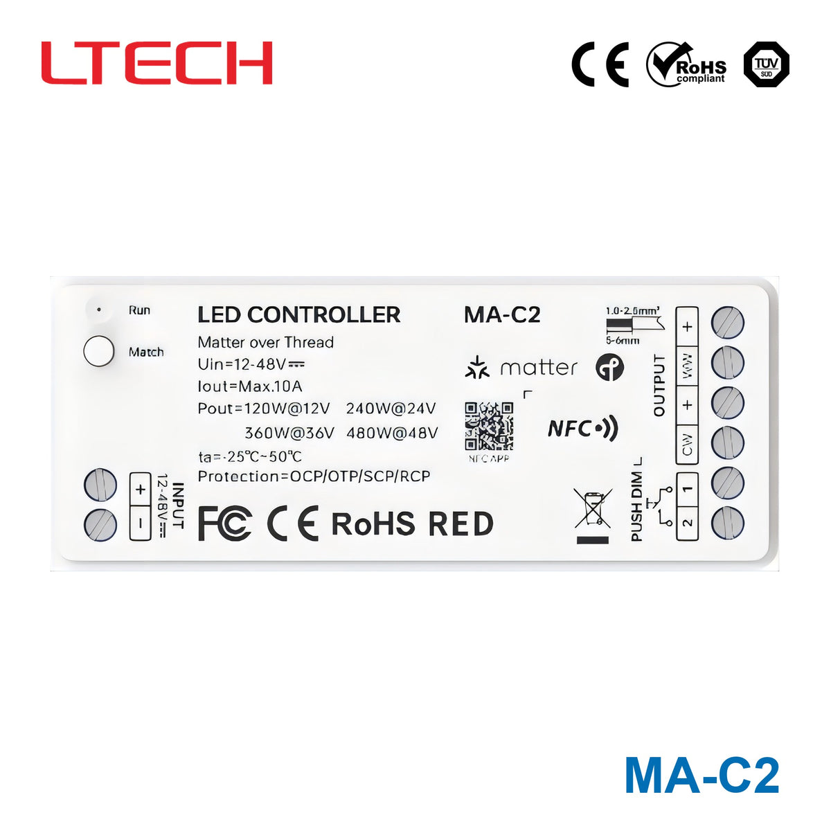 Ltech MA-C2 480W Bluetooth LED Controller