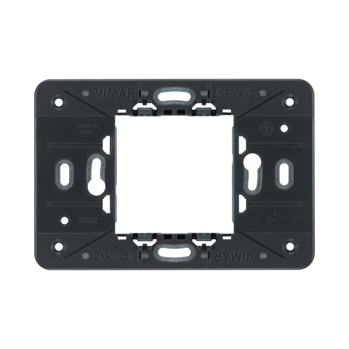 vimar VM-21612 Frame 2-Central Module with Screws Black