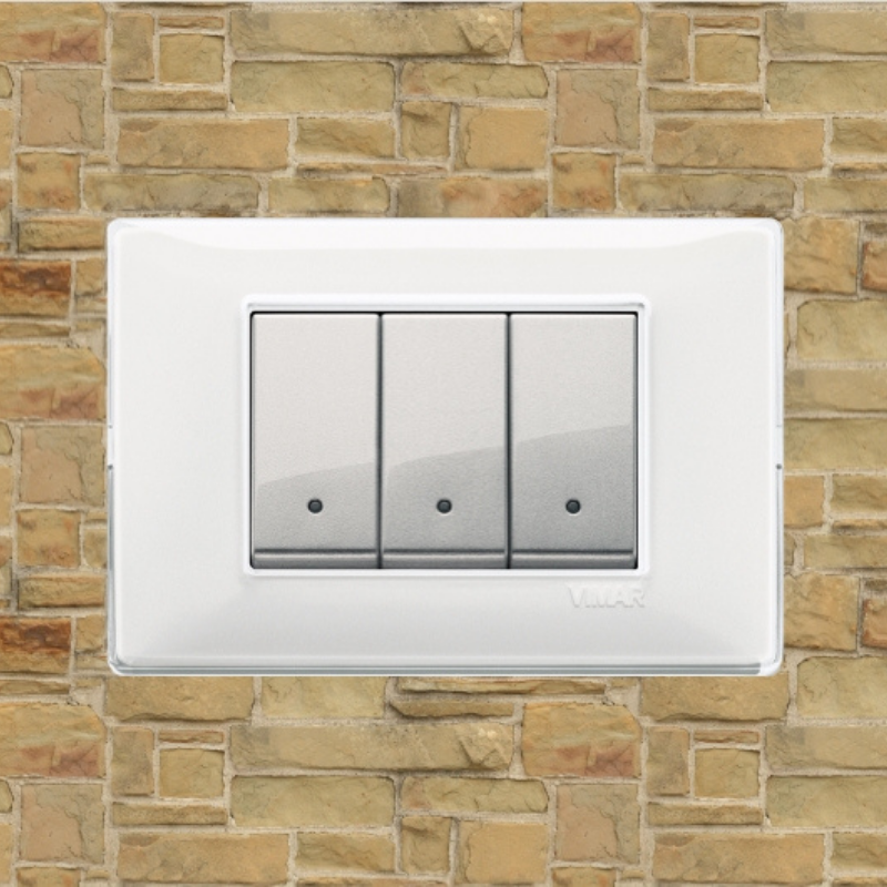 Vimar Plana Plastic 3 Gang Switch - Reflex Snow - 16A - PHOTO 5