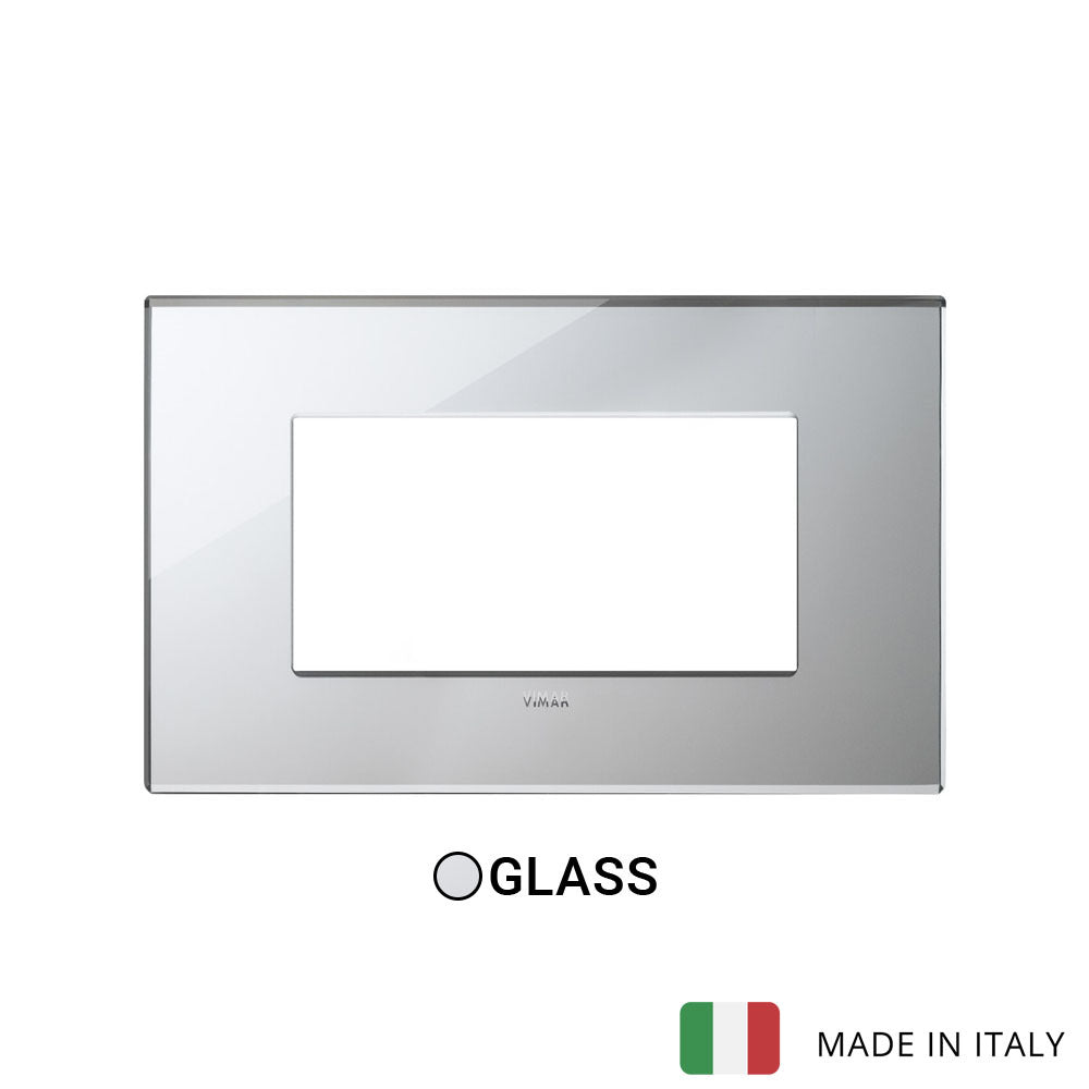 Vimar Eikon Plate 4M Mirror Glass Ice Silver