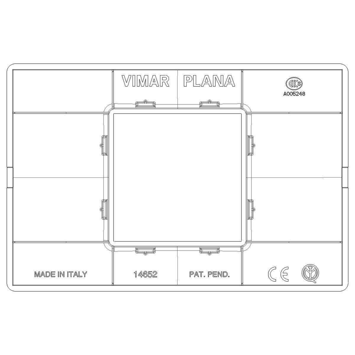 Vimar Plana Plate 2centrM Reflex White Snow - PHOTO 1