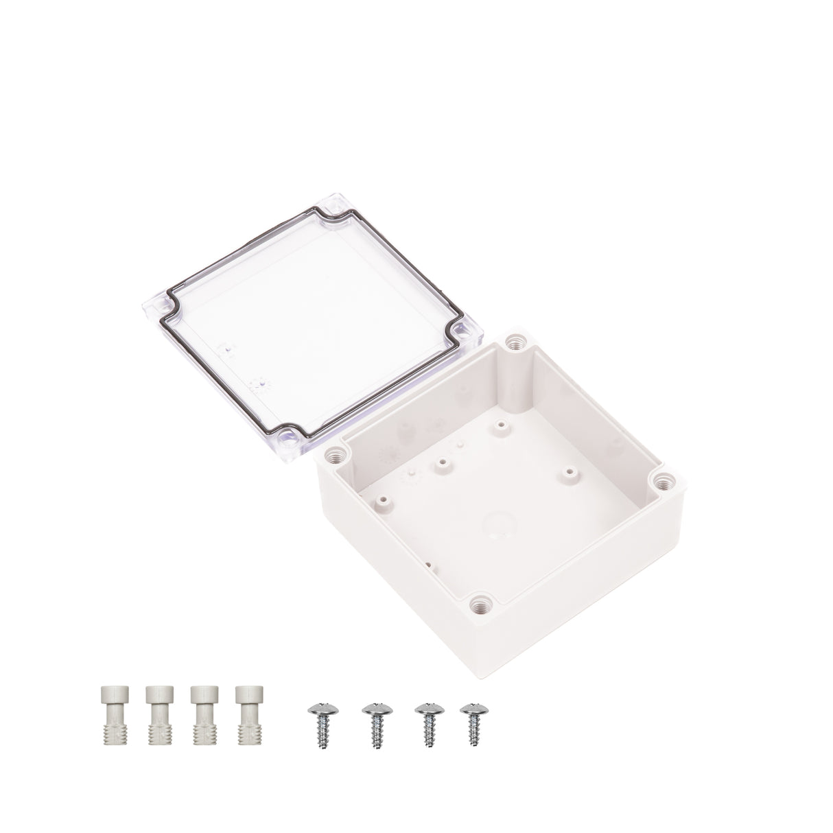 Boxco M-Series 130x130x60mm Plastic Enclosure, IP67, IK08, ABS, Transparent Cover, Screw Type - PHOTO 2