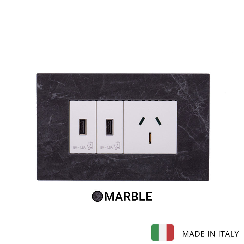 Vimar Eikon Wood 2 USB, 1 Socket - Oak - 15A - PHOTO 3