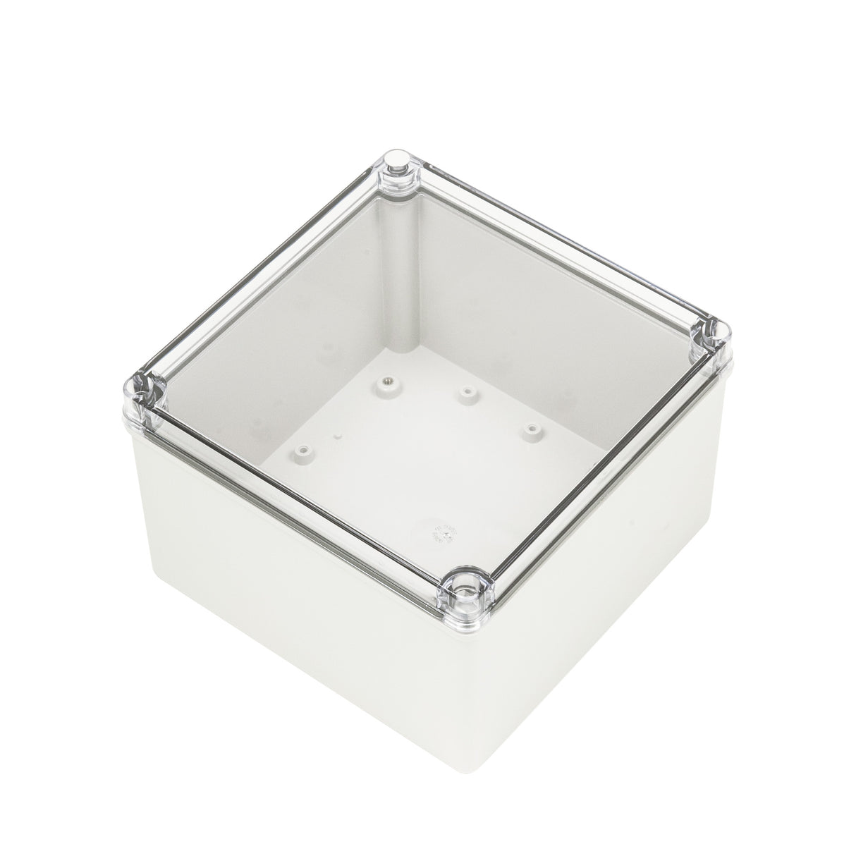 Boxco S-Series 200x200x130mm Plastic Enclosure, IP67, IK08, PC, Transparent Cover, Screw Type - PHOTO 1