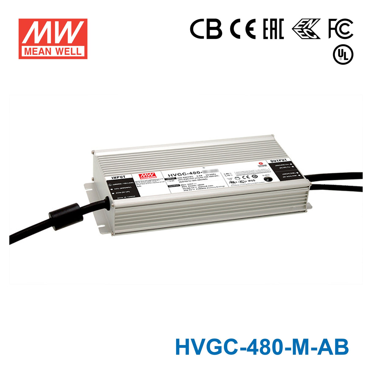 Mean Well HVGC-480-M-AB Power Supply 480W 2100mA - Adjustable and Dimmable