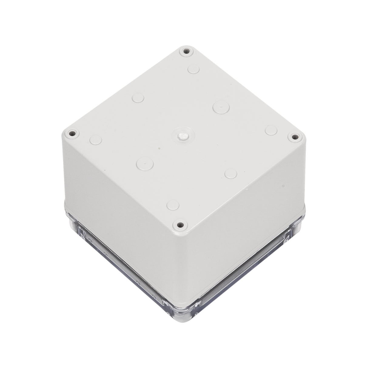 Boxco S-Series 125x125x100mm Plastic Enclosure, IP67, IK08, ABS, Transparent Cover, Screw Type - PHOTO 1