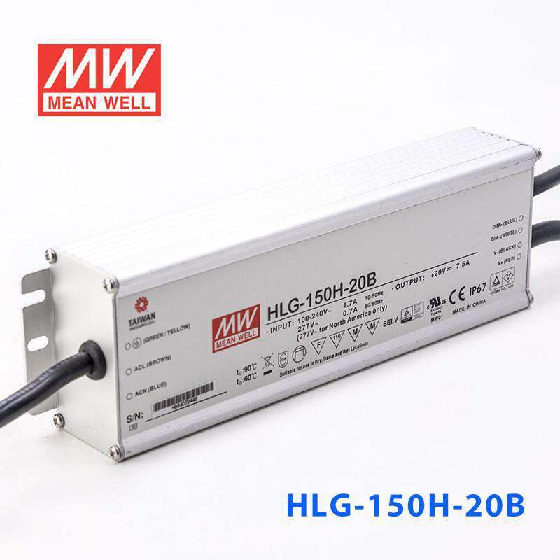 Mean Well HLG-150H-20B Power Supply 150W 20V- Dimmable 7.5A - PHOTO 1