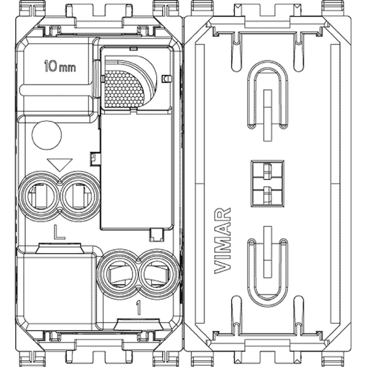 Vimar Arke 1P NO 10A Push Button 2M Grey - PHOTO 2