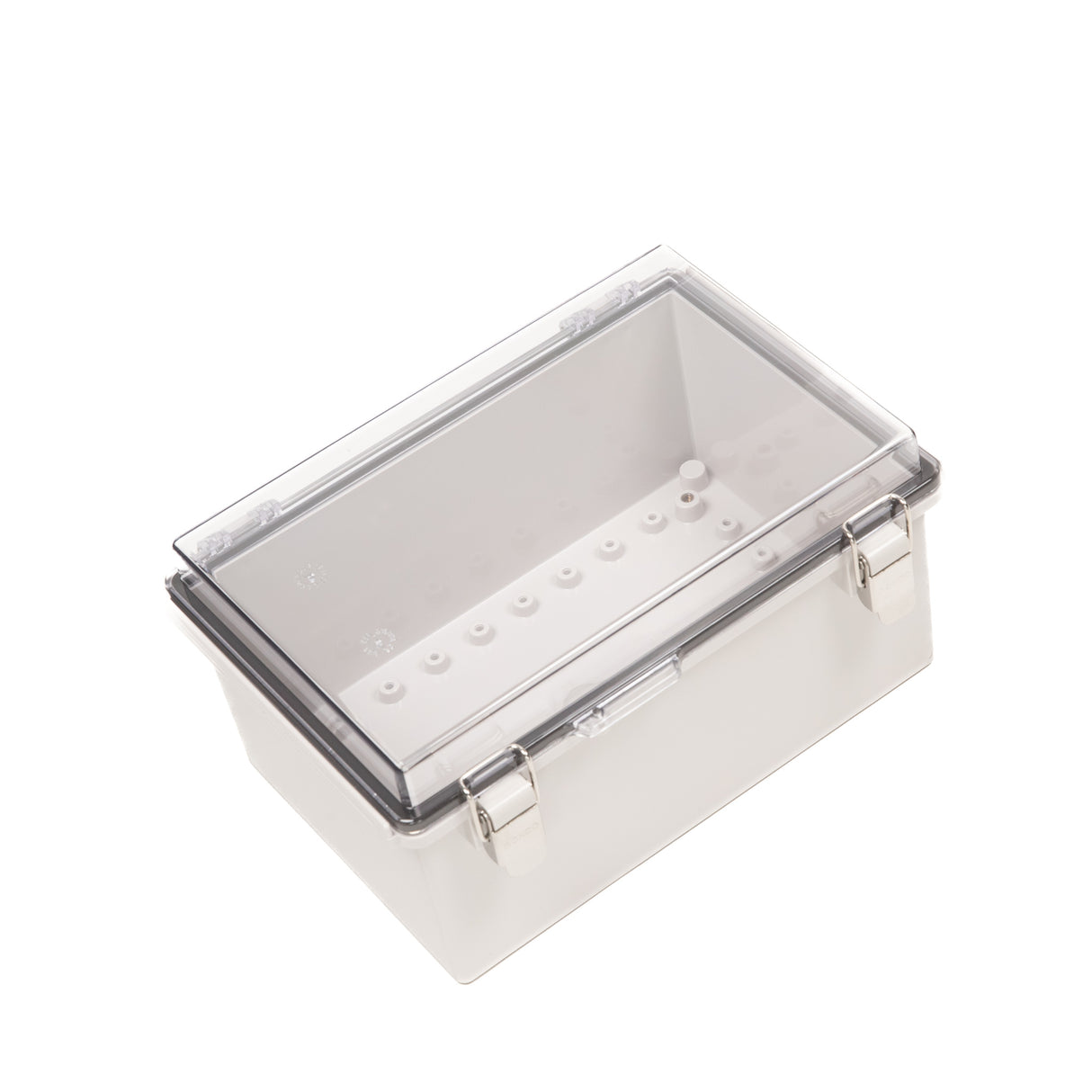 Boxco P-Series 190x280x140mm Plastic Enclosure, IP67, IK08, ABS, Transparent Cover, Molded Hinge and Latch Type - PHOTO 1