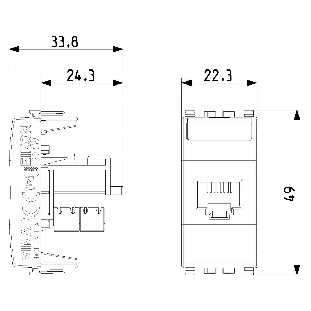 Eikon RJ45 Cat 6 Netsafe UTP 110 Outlet Silver - PHOTO 3
