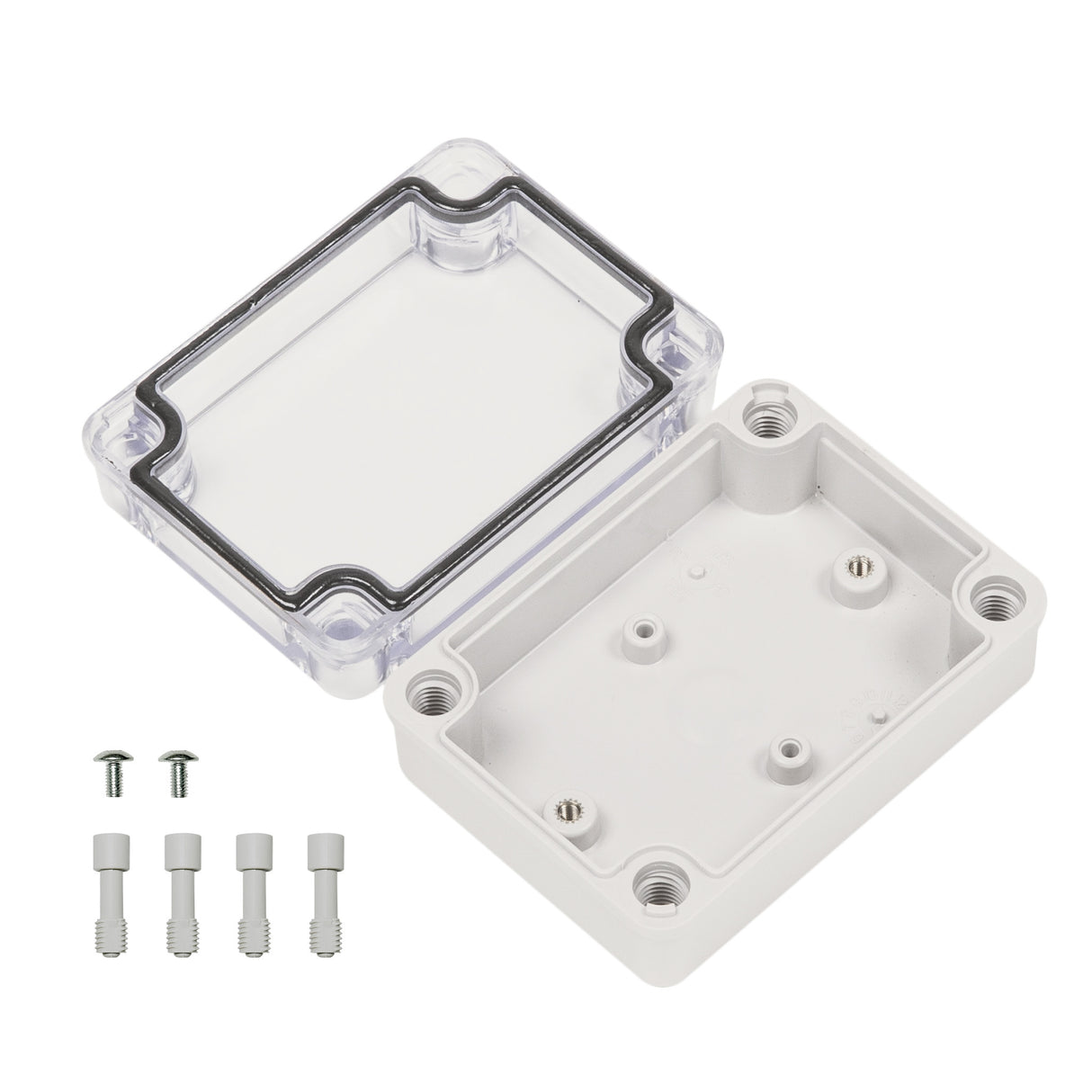 Boxco S-Series 80x110x45mm Plastic Enclosure, IP67, IK08, PC, Transparent Cover, Screw Type - PHOTO 2