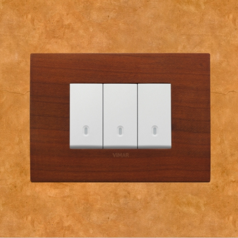 Vimar Arke Wood 3 Gang switch - Cherry Wood - 16A - PHOTO 10