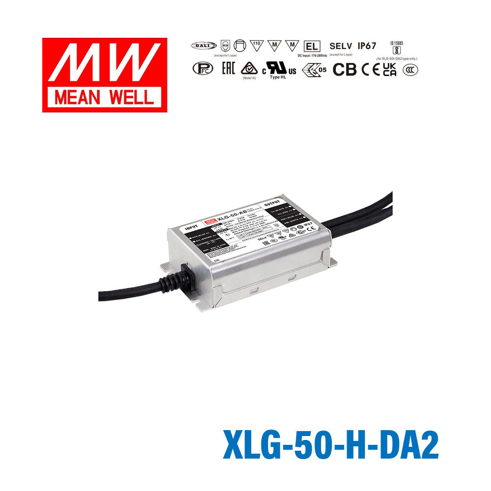 Mean Well XLG-50-H-DA2 Power Supply 50W 1050mA - DALI2 Dimmable