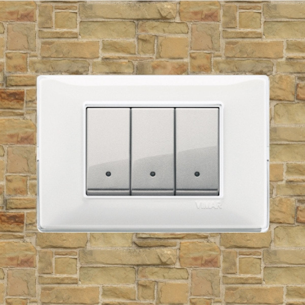 Vimar Plana Plastic 3 Gang Switch - Reflex Snow - 16A - PHOTO 5