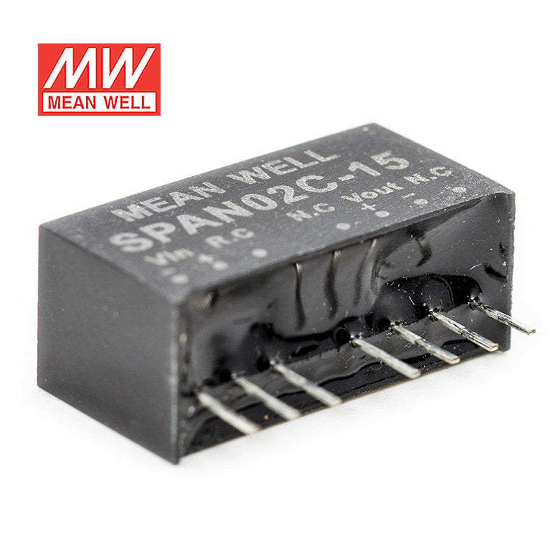 Mean Well SPAN02C-15 DC-DC Converter - 2W - 36~75V in 15V out 134mA