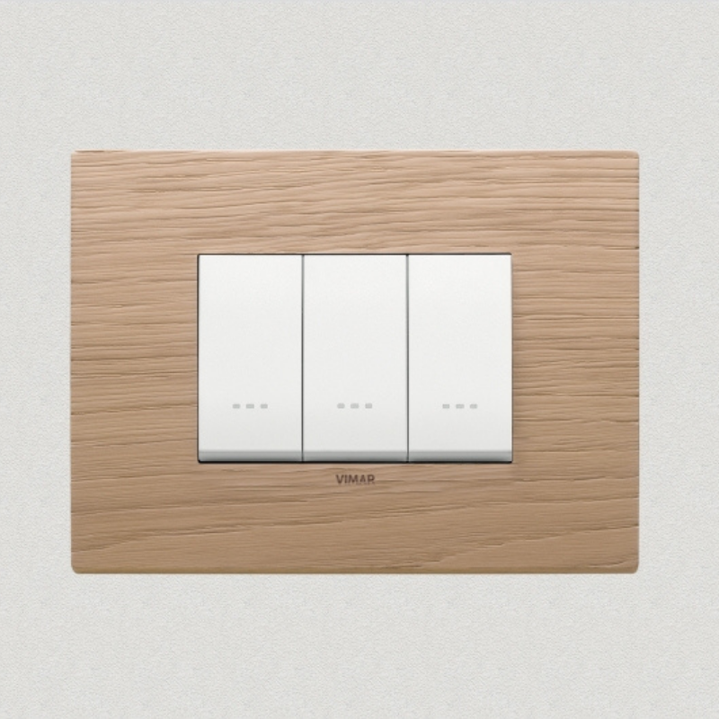 Vimar Eikon Wood 3 Gang Switch - Oak - 16A - PHOTO 8