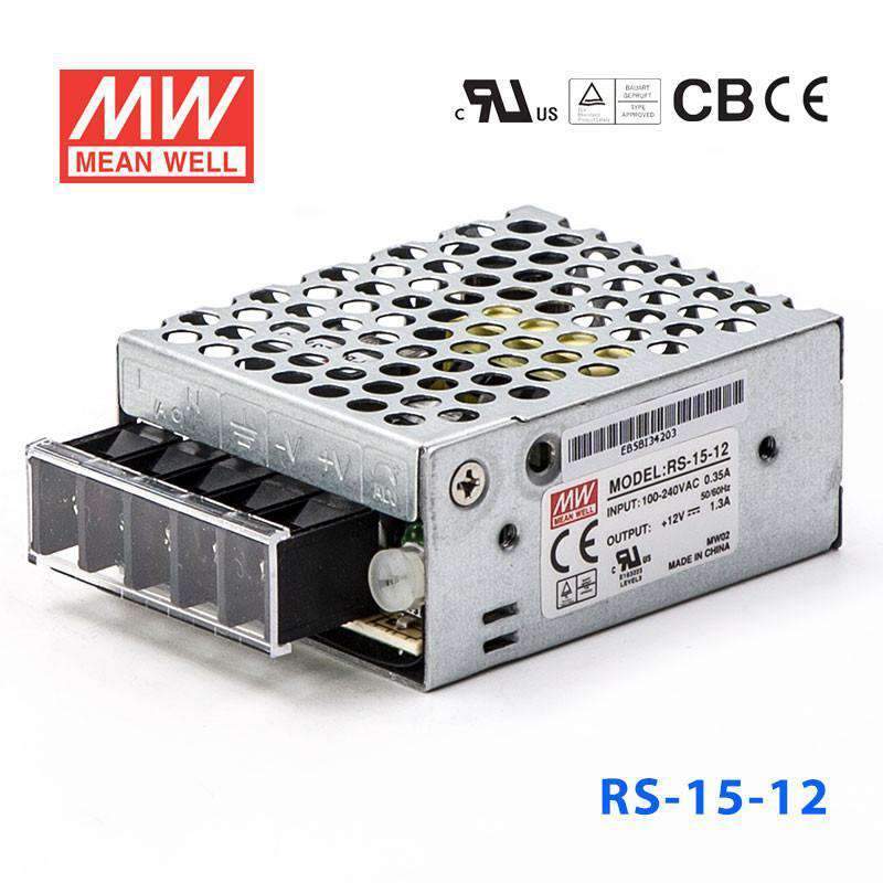 Mean Well RS-15-12 Power Supply 15W 12V 1.3A