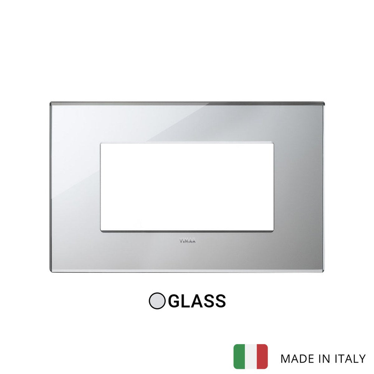 Vimar Eikon Plate 4M Mirror Glass Ice Silver
