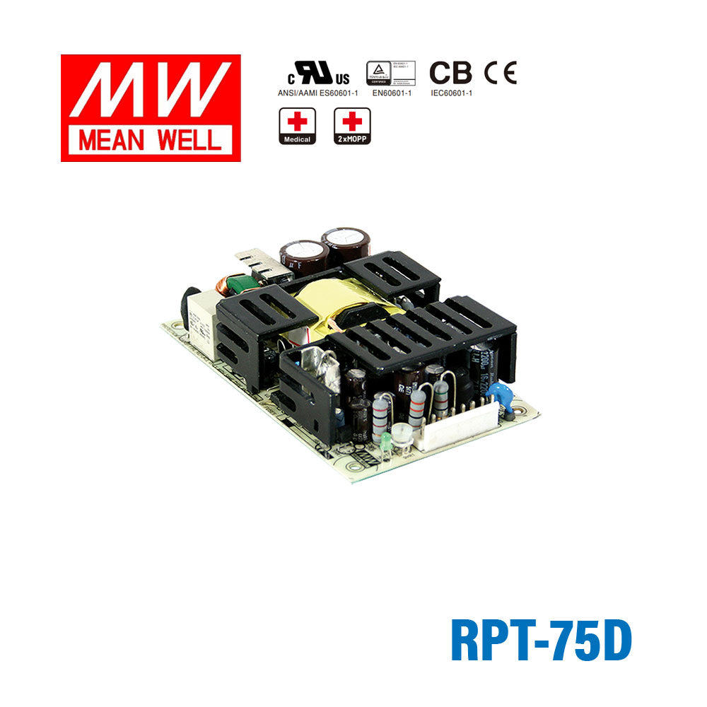 Mean Well RPT-75D Triple Output Medical Grade 6A