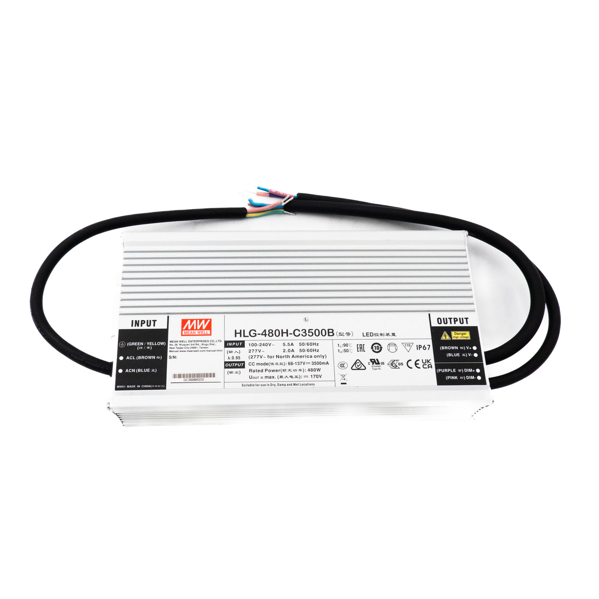 Mean Well HLG-480H-C3500B Power Supply 480W 3500mA - Dimmable - PHOTO 1