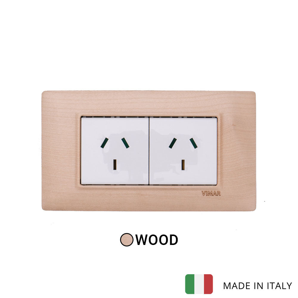 Vimar Plana Wood 2 Socket - Wood Maple - 10A - PHOTO 2