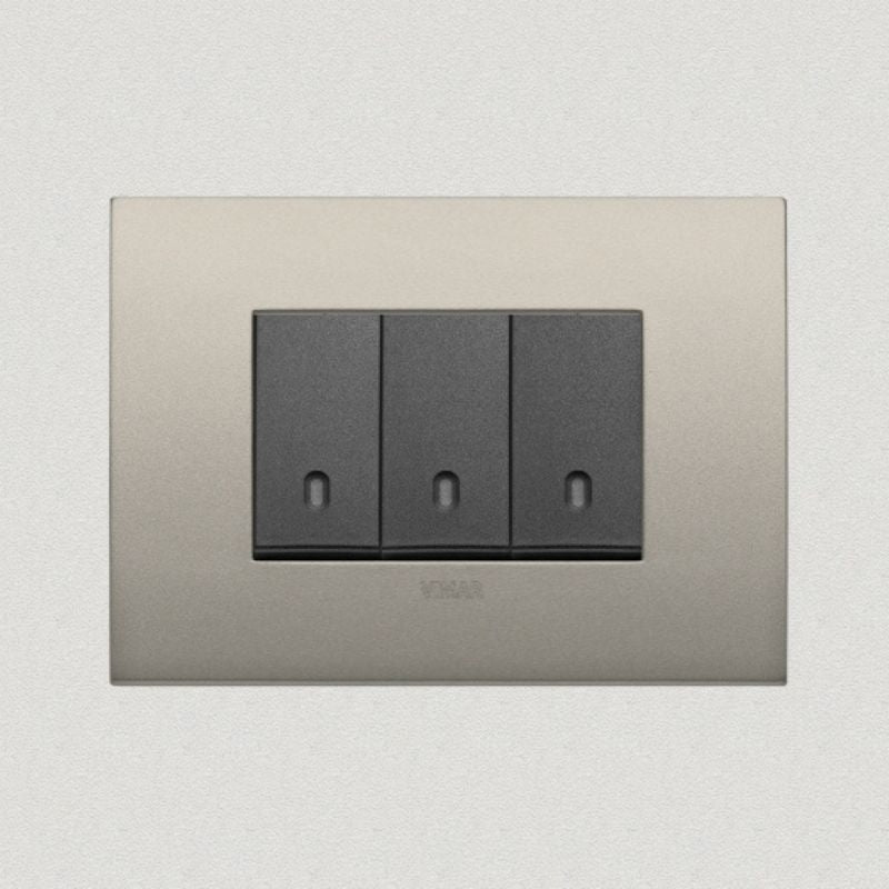 Vimar Arke Metal 3 Gang switch - Matt Champagne - 16A - PHOTO 7
