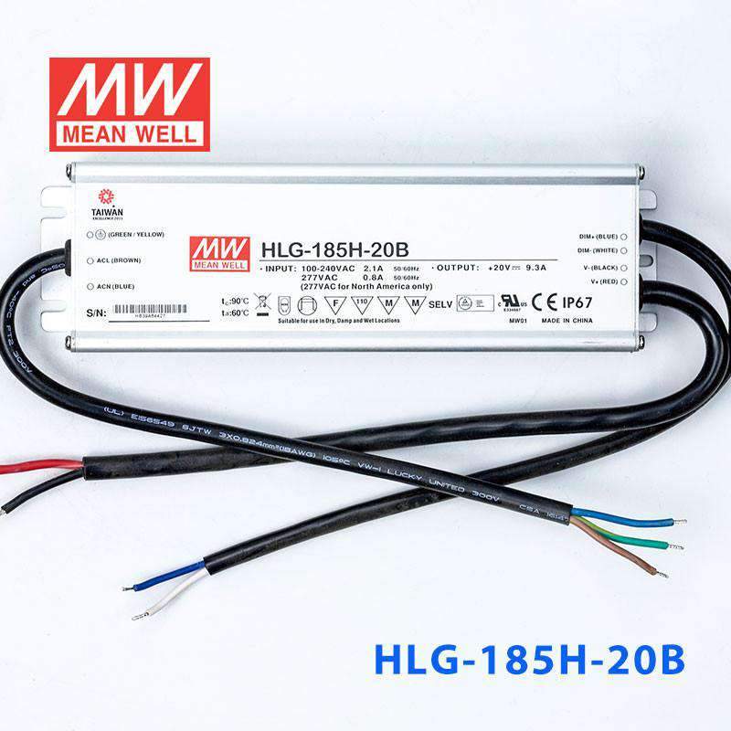 Mean Well HLG-185H-20B Power Supply 185W 20V- Dimmable 9.3A - PHOTO 2